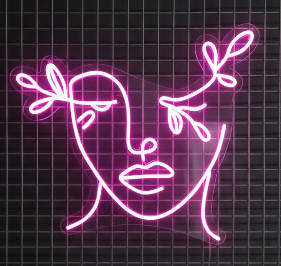Line Art Face Led Neon