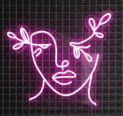 Line Art Face Led Neon
